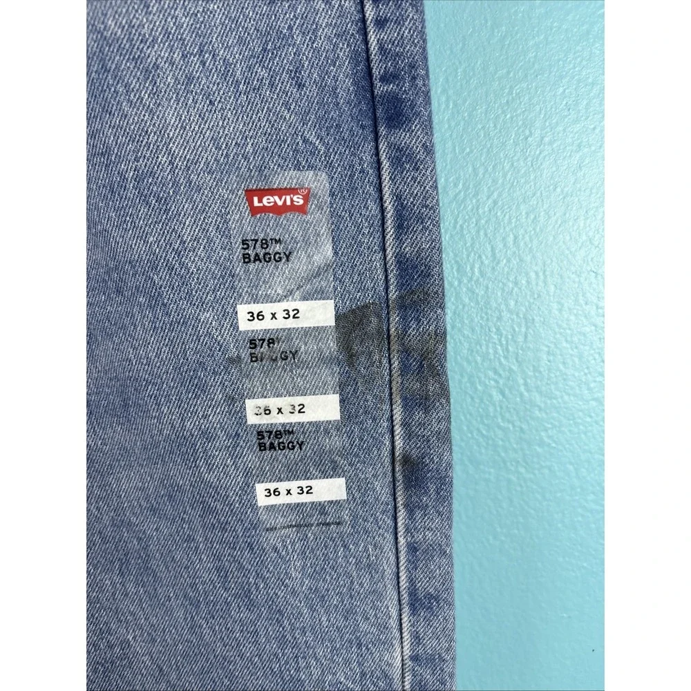 Levi's 578 Baggy Blue Jeans Size 36x32 Wide Leg Skater Streetcore